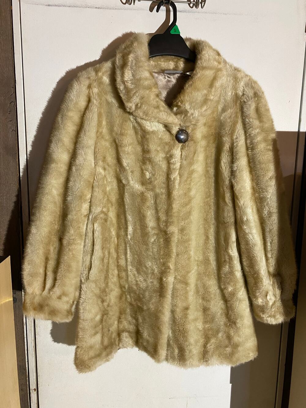 Vintage Blair Faux Fur Coat Womens Large Brown Plush Winter Jacket Classic